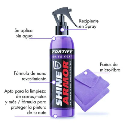 Shine Armor™ 3 en 1 – Protección de Pintura, Repele el Polvo y Da Brillo al Instante