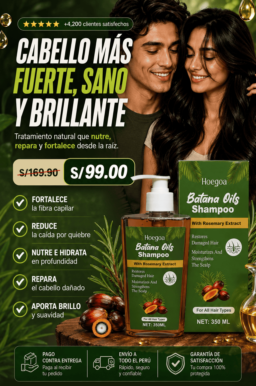 Shampoo Batana Oil 350 ml  🌿Tu pelo más fuerte, más brillante y con menos caída