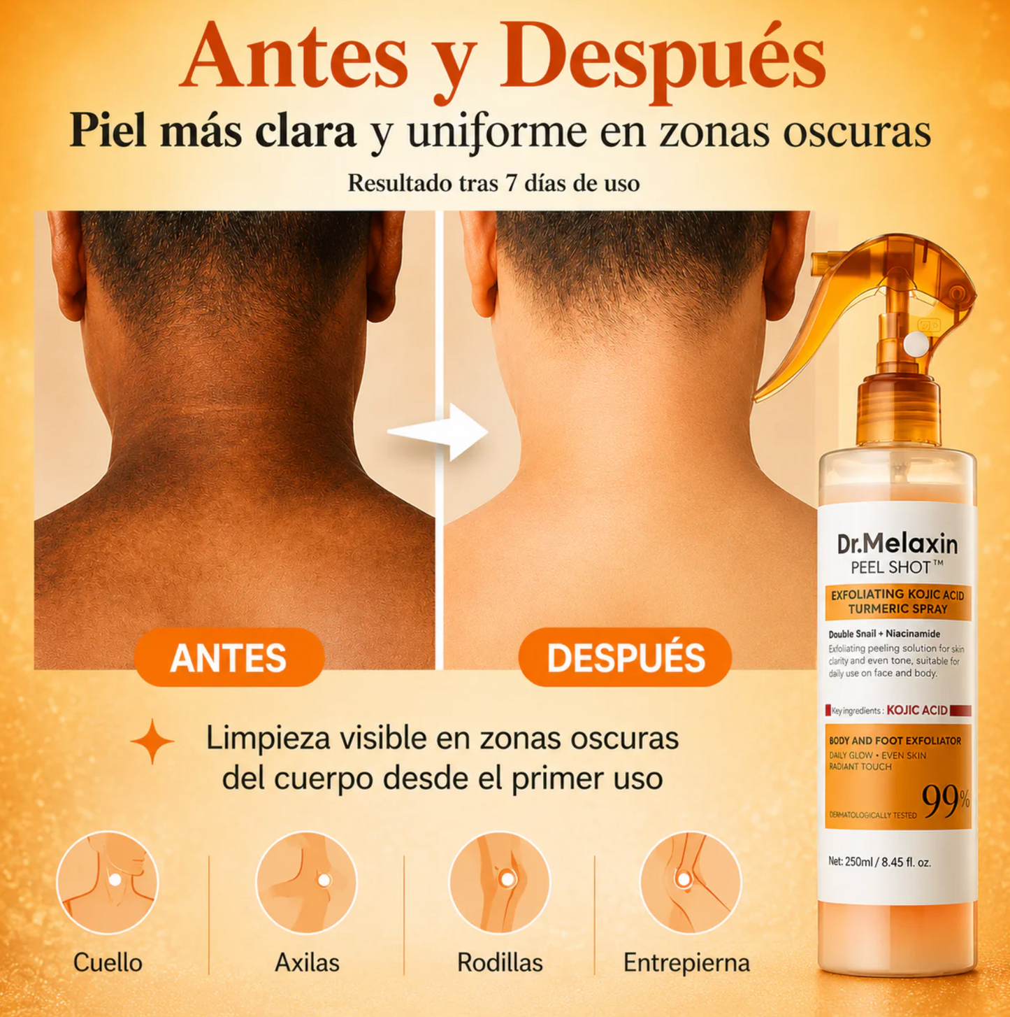 DR. MELAXIN PEEL SHOT RICE AMPOULE™ ✨ Reduce Visiblemente las Manchas, Minimiza los Poros y Recupera la Luminosidad Natural de Tu Piel