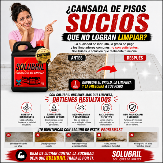 Solubril Ultra Pro de 1LT — Arranca la suciedad más imposible y deja tus pisos como nuevos en minutos
