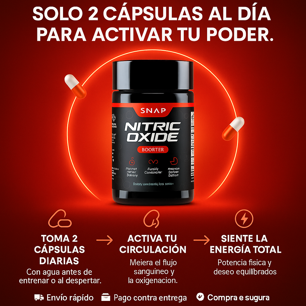 SNAP Nitric Oxide — Potencia y Energía Masculina  Activa tu fuerza en el gym y en la cama ⚡