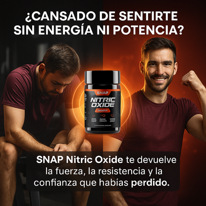 SNAP Nitric Oxide — Potencia y Energía Masculina  Activa tu fuerza en el gym y en la cama ⚡