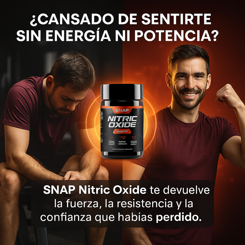 SNAP Nitric Oxide — Potencia y Energía Masculina  Activa tu fuerza en el gym y en la cama ⚡