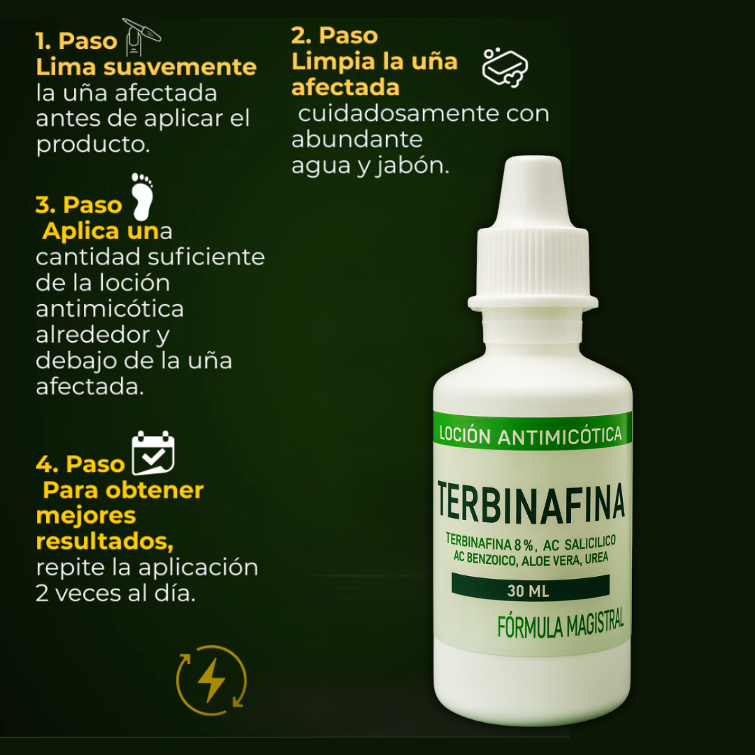 ¡TERBINAFINA!: El aceite que elimina los hongos de tus uñas - Neutraliza el mal olor y repara la piel. Fórmula vegana, segura y de uso diario
