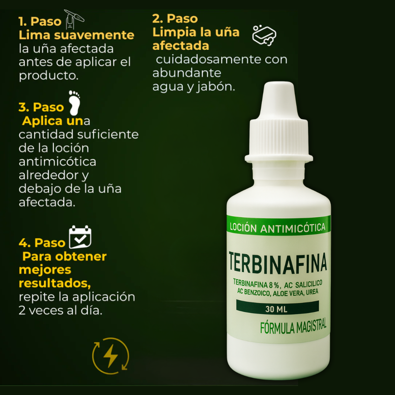 ¡TERBINAFINA!: El aceite que elimina los hongos de tus uñas - Neutraliza el mal olor y repara la piel. Fórmula vegana, segura y de uso diario