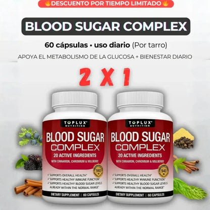 Toplux Blood Sugar Complex – Paga 1, Llévate 2 (Segunda Unidad GRATIS)