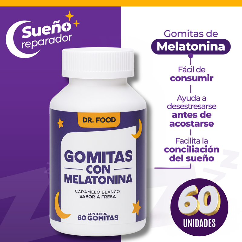 Gomitas de Melatonina para Descansar Mejor – 60 und – Sabor Fresa 🍓