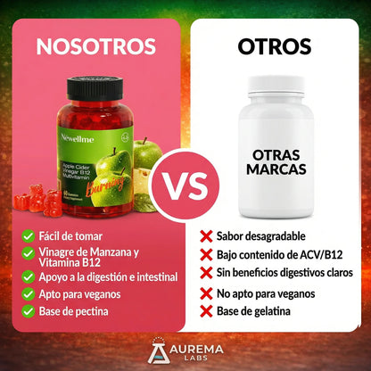 Gomitas Detox de Vinagre de Manzana + B12 🔥🍎 Metabolismo, energía y digestión · 60 gomitas