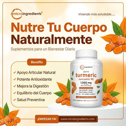 Turmeric Curcumin MAX - Articulaciones Fuertes y Vida Sin Molestias (60 cap)