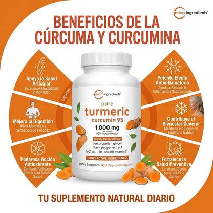 Turmeric Curcumin MAX - Articulaciones Fuertes y Vida Sin Molestias (60 cap)